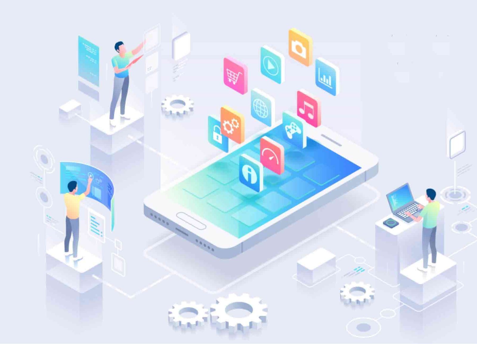 N development. Смартфон изометрия. IOS Разработчик вектор. Фреймворк для кроссплатформенной разработки мобильных приложений. Кроссплатформенное мобильное приложение арт.