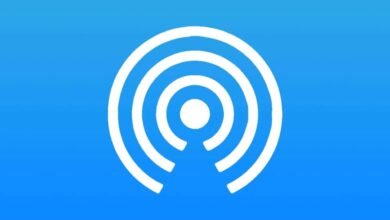 Airdrop logo with blue background